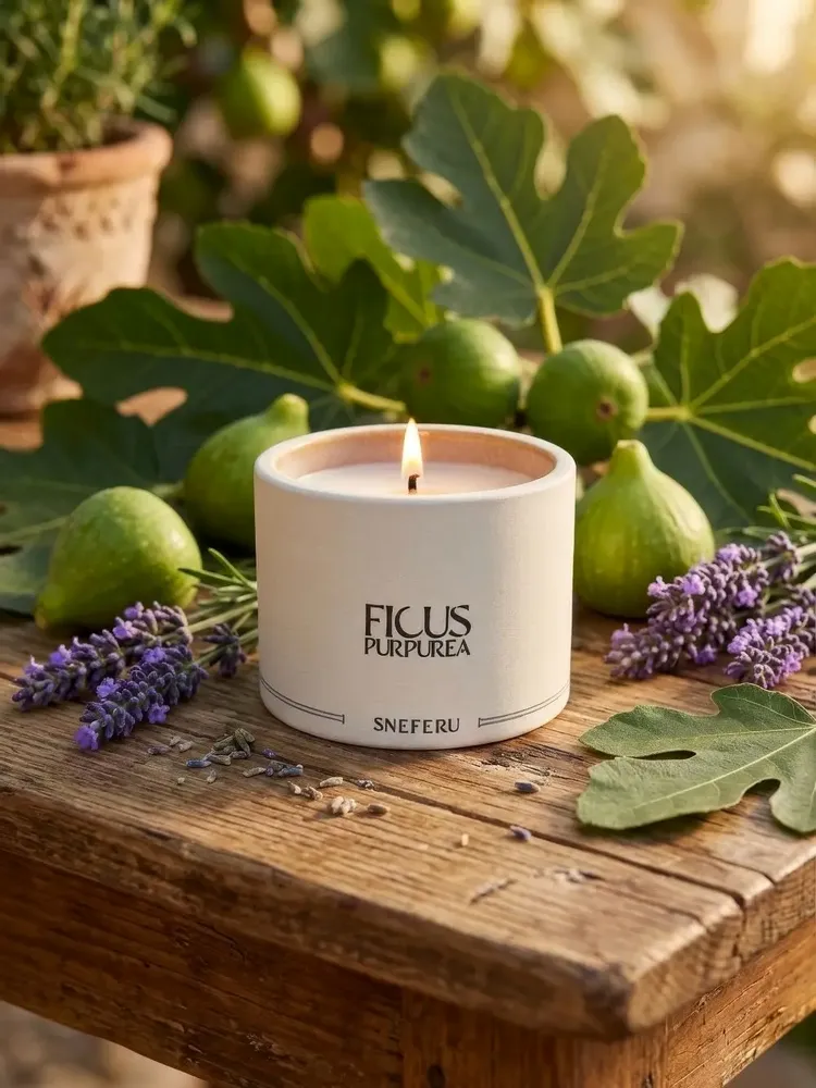 Bougies - Bougie de Luxe Parfumée Ficus Purpurea 140 g - SNEFERU