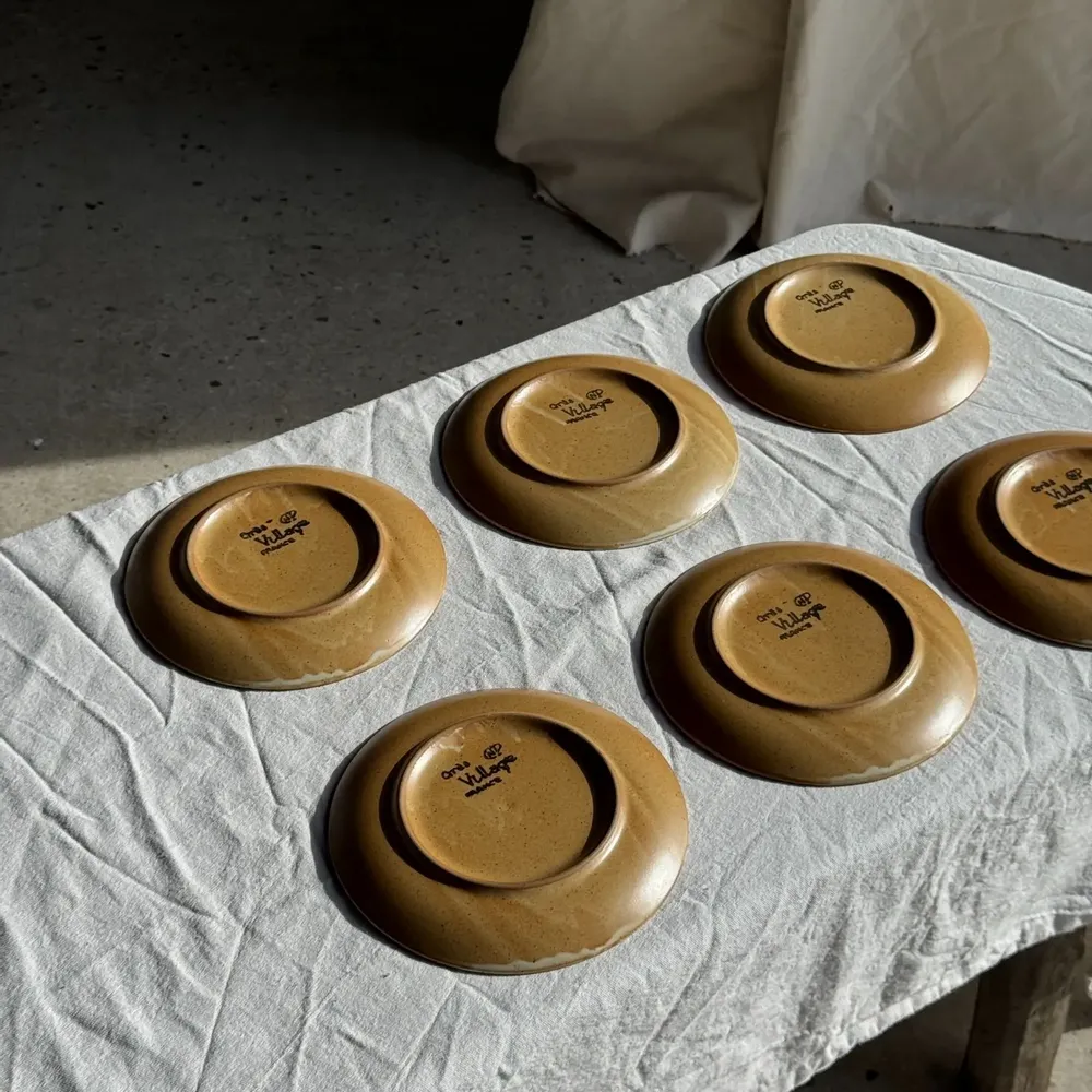 Assiettes au quotidien - Lot de 6 assiettes à dessert en grès Village France D20 - OFFICE OBJETS