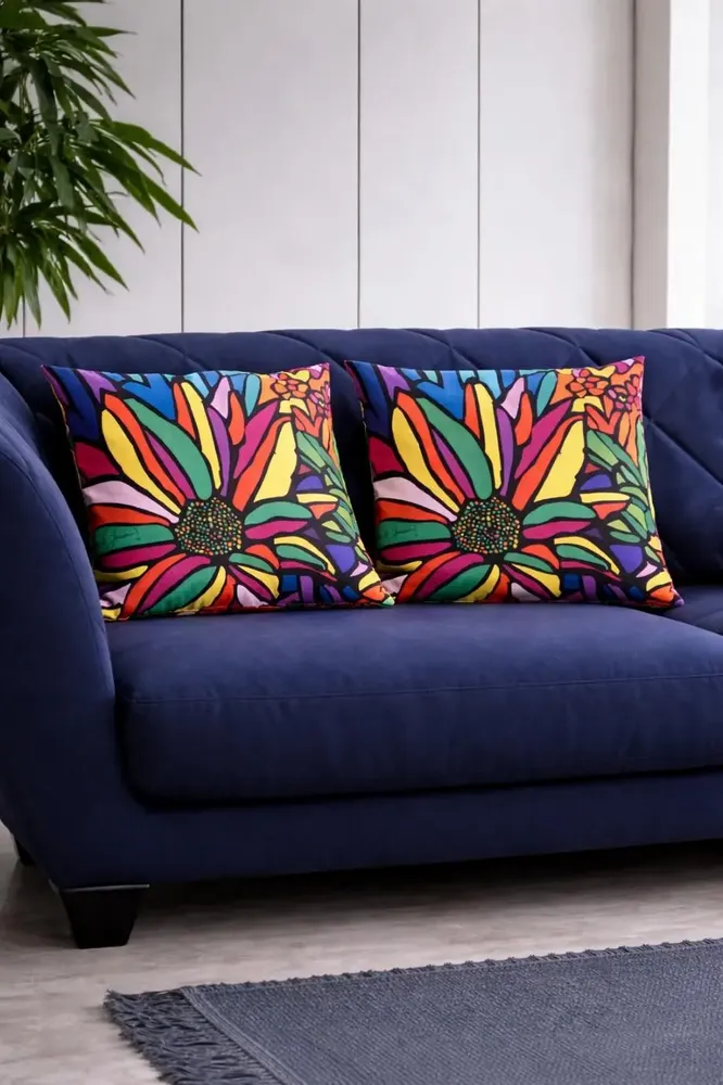 Fabric cushions - Decorative pillow Flowers 45 x 45 - Design by Juan de Lascurain - ARTDECORIS