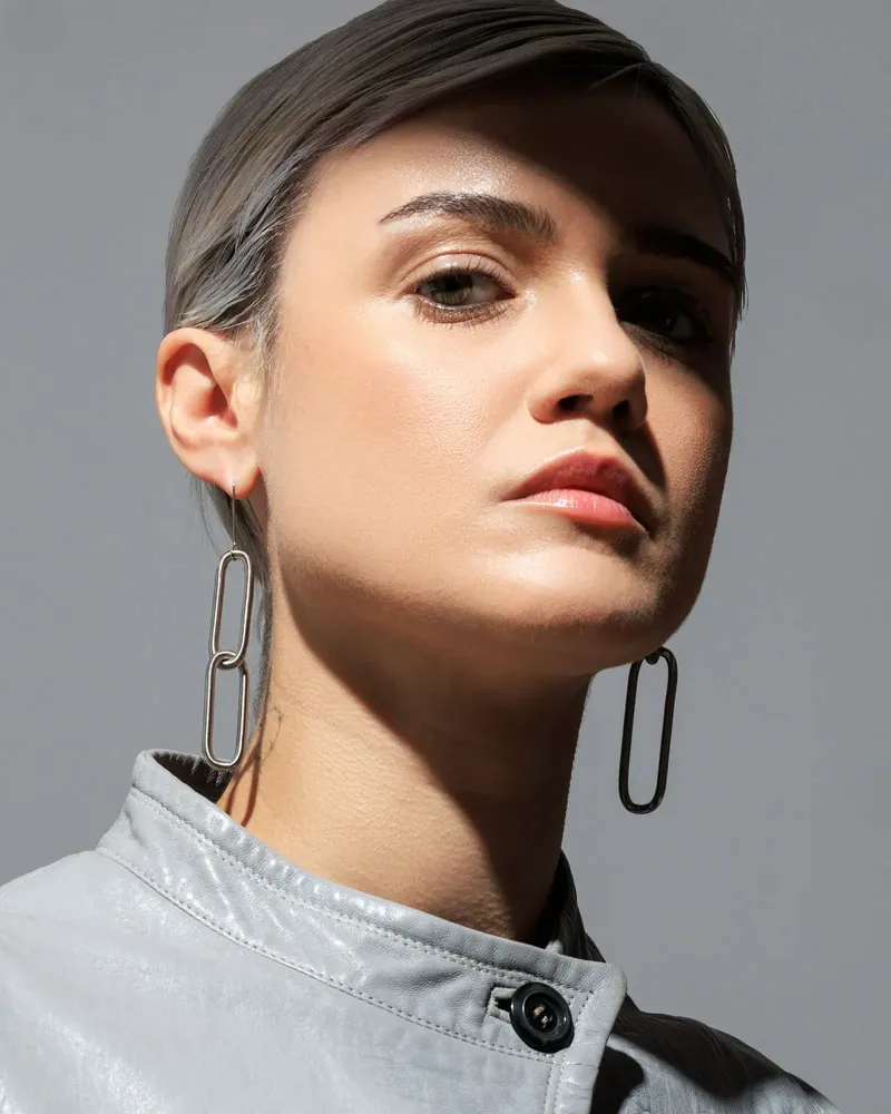 Objets de décoration - BOUCLE D'OREILLE CHAIN STEEL DOUBLE - LA MOLLLA® BIJOUX