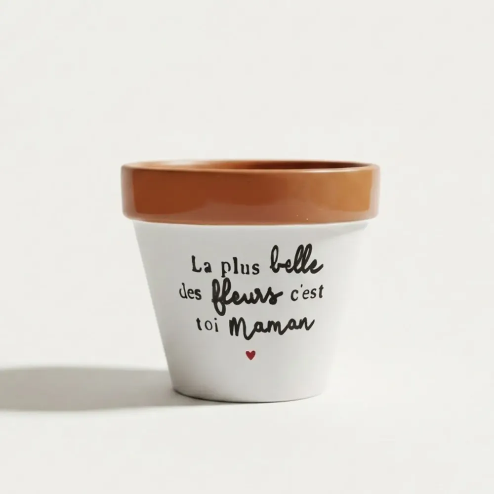 Vases - Pot de fleur La plus belle des fleurs, c'est toi Maman - JOLI POT