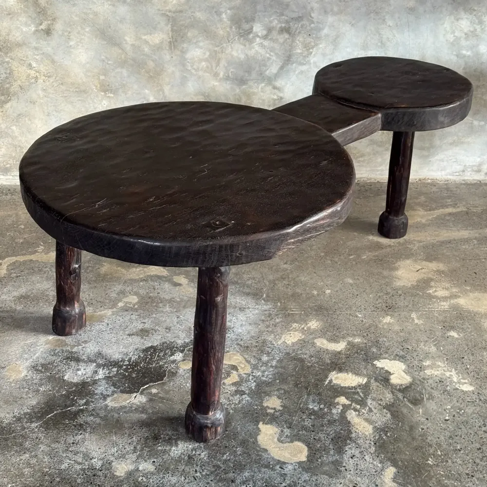 Tables basses - Grande coffee table, table basse tripode minimaliste en teck massif - OFFICE OBJETS