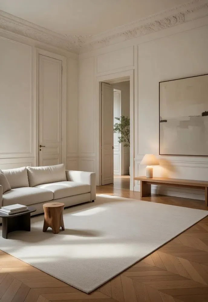 Tapis - Ecru Linea Tapis en Laine et Polyester - COCONO