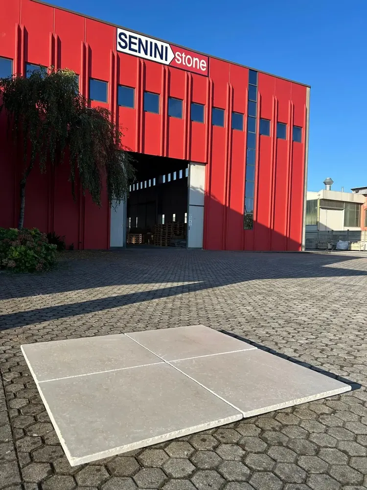 Terraces - Botticino Tumbled Marble Tiles - 15x15 cm - SENINI STONE  -NATURAL STONE MADE IN ITALY-