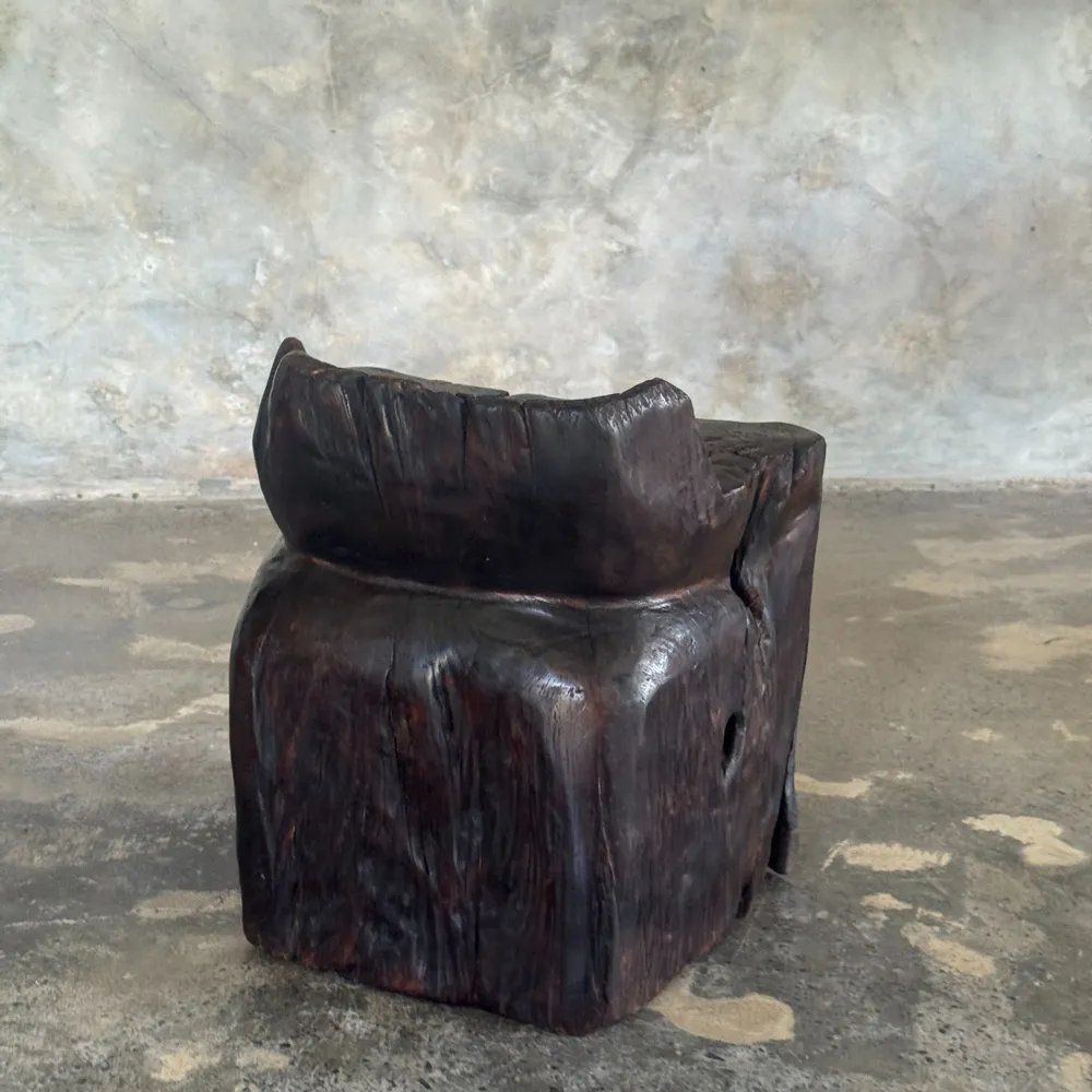 Stools - Stool, stool or small low armchair in Japanese style monoxyle brutalis - OFFICE OBJETS