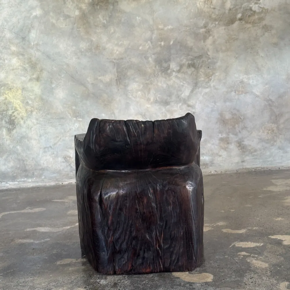 Stools - Stool, stool or small low armchair in Japanese style monoxyle brutalis - OFFICE OBJETS