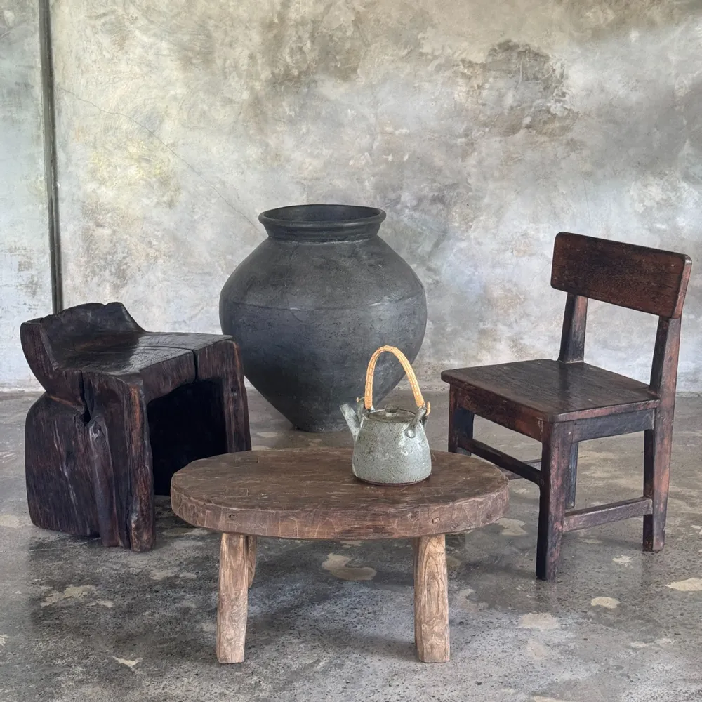 Stools - Stool, stool or small low armchair in Japanese style monoxyle brutalis - OFFICE OBJETS