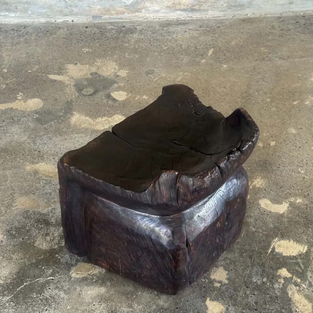 Stools - Stool, stool or small low armchair in Japanese style monoxyle brutalis - OFFICE OBJETS