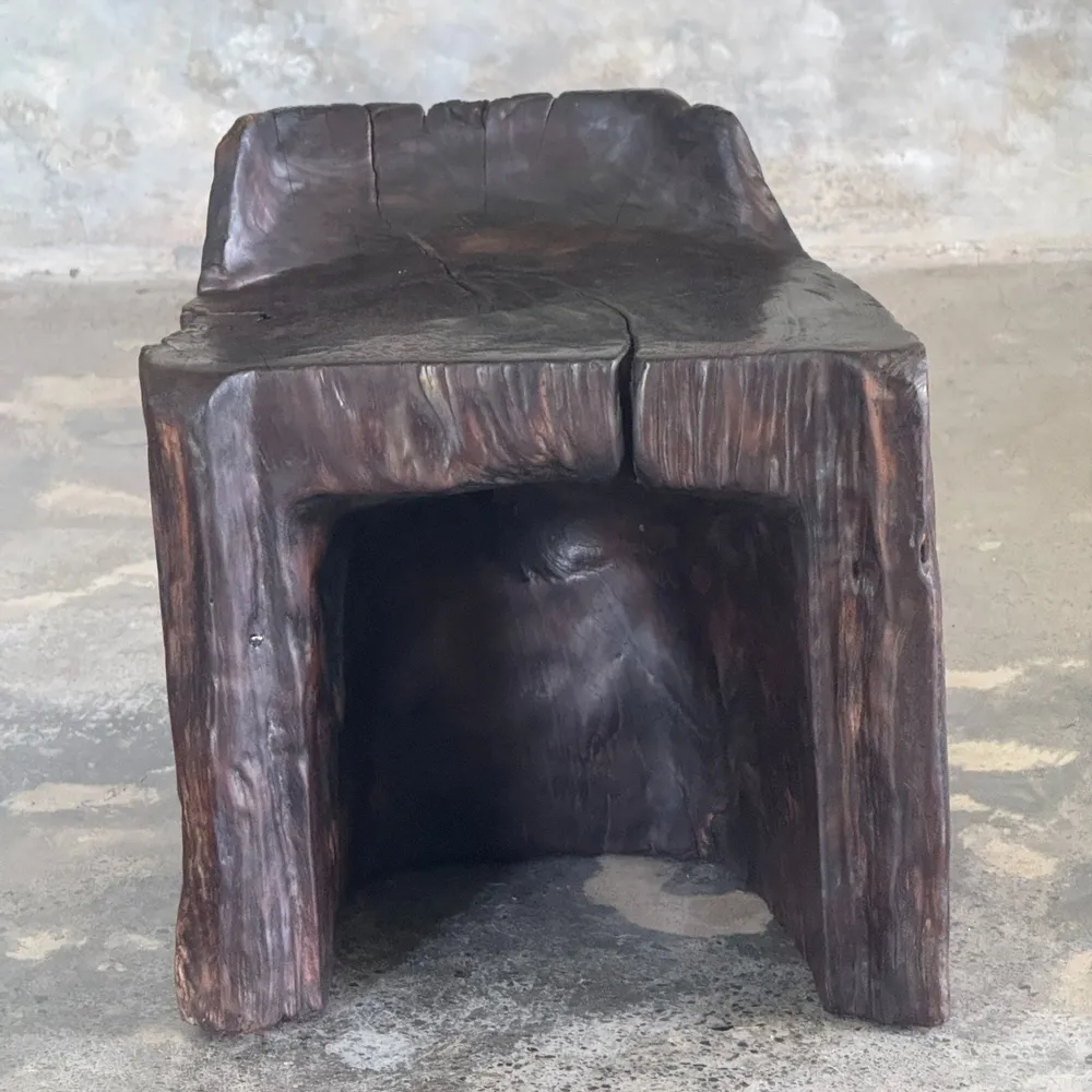 Stools - Stool, stool or small low armchair in Japanese style monoxyle brutalis - OFFICE OBJETS