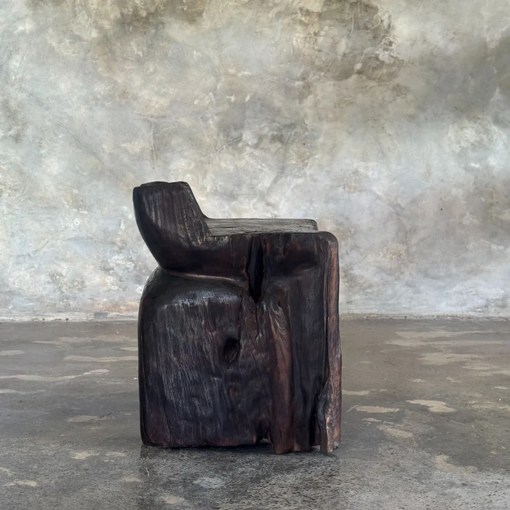 Stools - Stool, stool or small low armchair in Japanese style monoxyle brutalis - OFFICE OBJETS