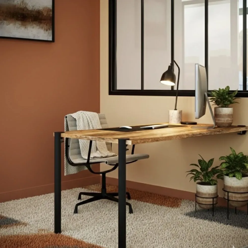 Tables Salle à Manger - PIED DE TABLE HAUTE EN ACIER TOPAZE - LOT DE 2 PIEDS - DECO-GEM