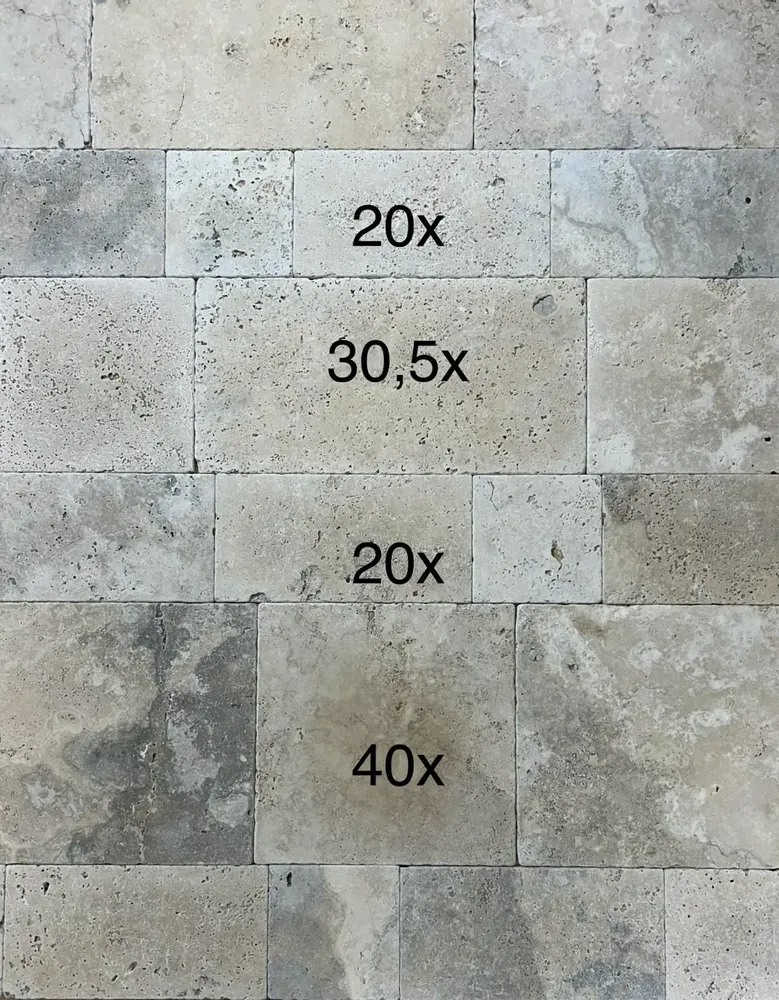 Systèmes de terrasse - Travertin Etrusco Vieilli - 20x40 cm - SENINI STONE  -NATURAL STONE MADE IN ITALY-