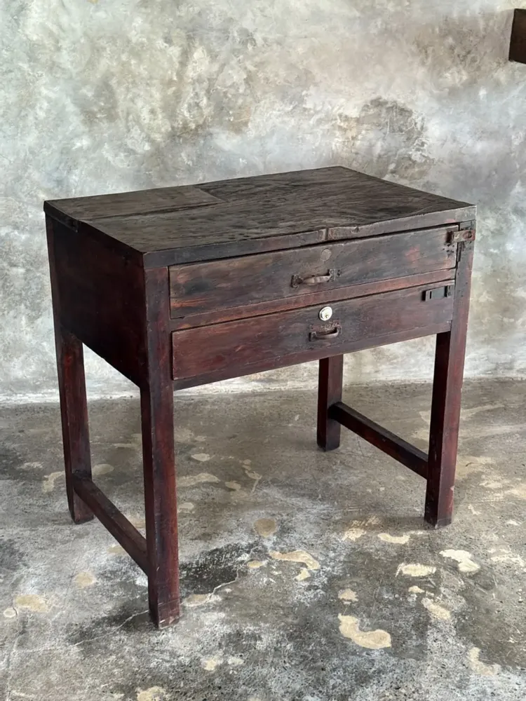 Commodes - Meuble de métier ancien indonésien en teck à deux tiroirs H80,5 - OFFICE OBJETS