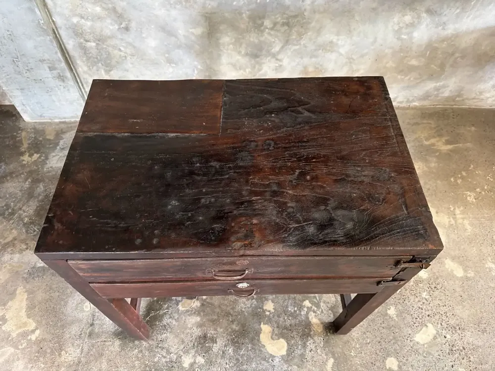 Commodes - Meuble de métier ancien indonésien en teck à deux tiroirs H80,5 - OFFICE OBJETS