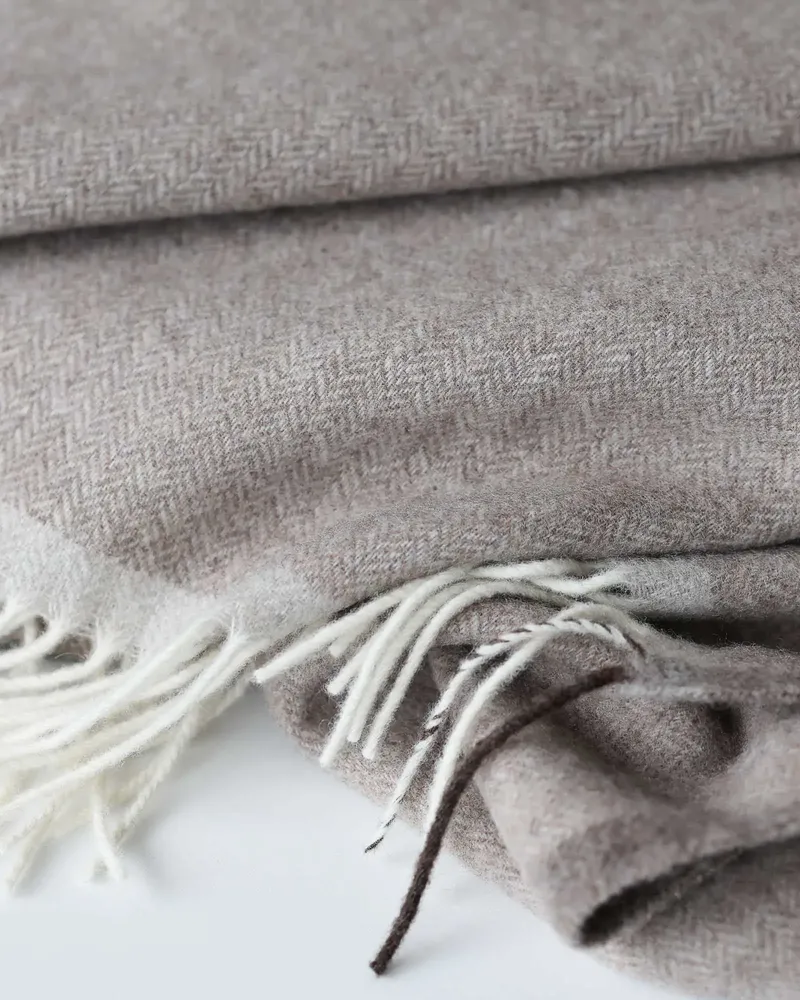 Plaids - Plaid doux en cachemire et laine mérinos MILANO marron - MOST-BLANKETS