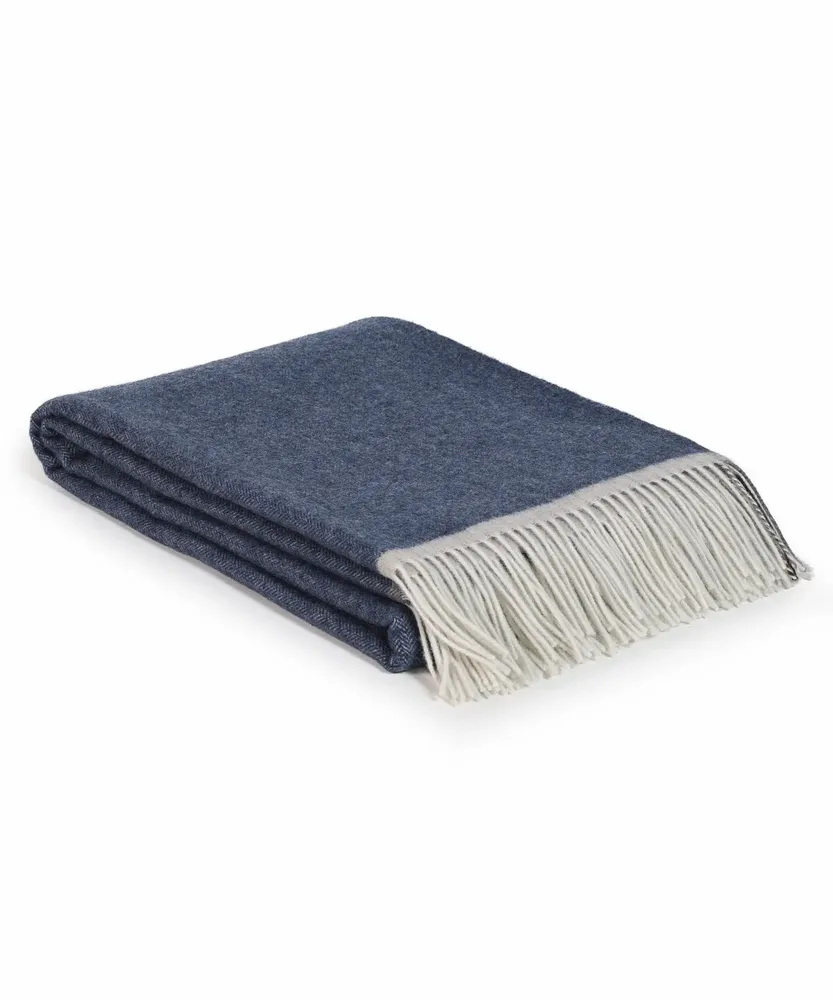Plaids - Plaid doux en cachemire et laine mérinos MILANO bleu foncé - MOST-BLANKETS