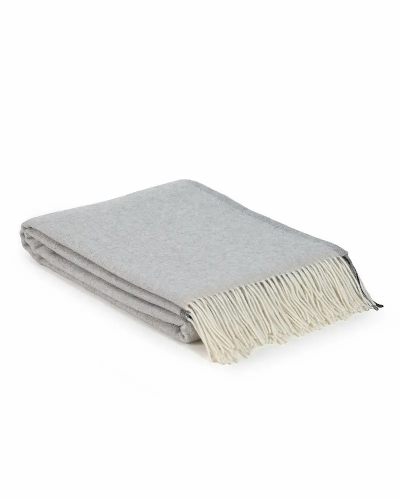 Plaids - Plaid doux en cachemire et laine mérinos MILANO gris clair - MOST-BLANKETS