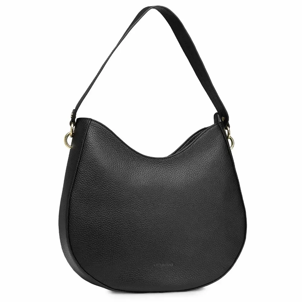 Objets design - Sac bandoulière en cuir véritable noir - OTTAVIANI