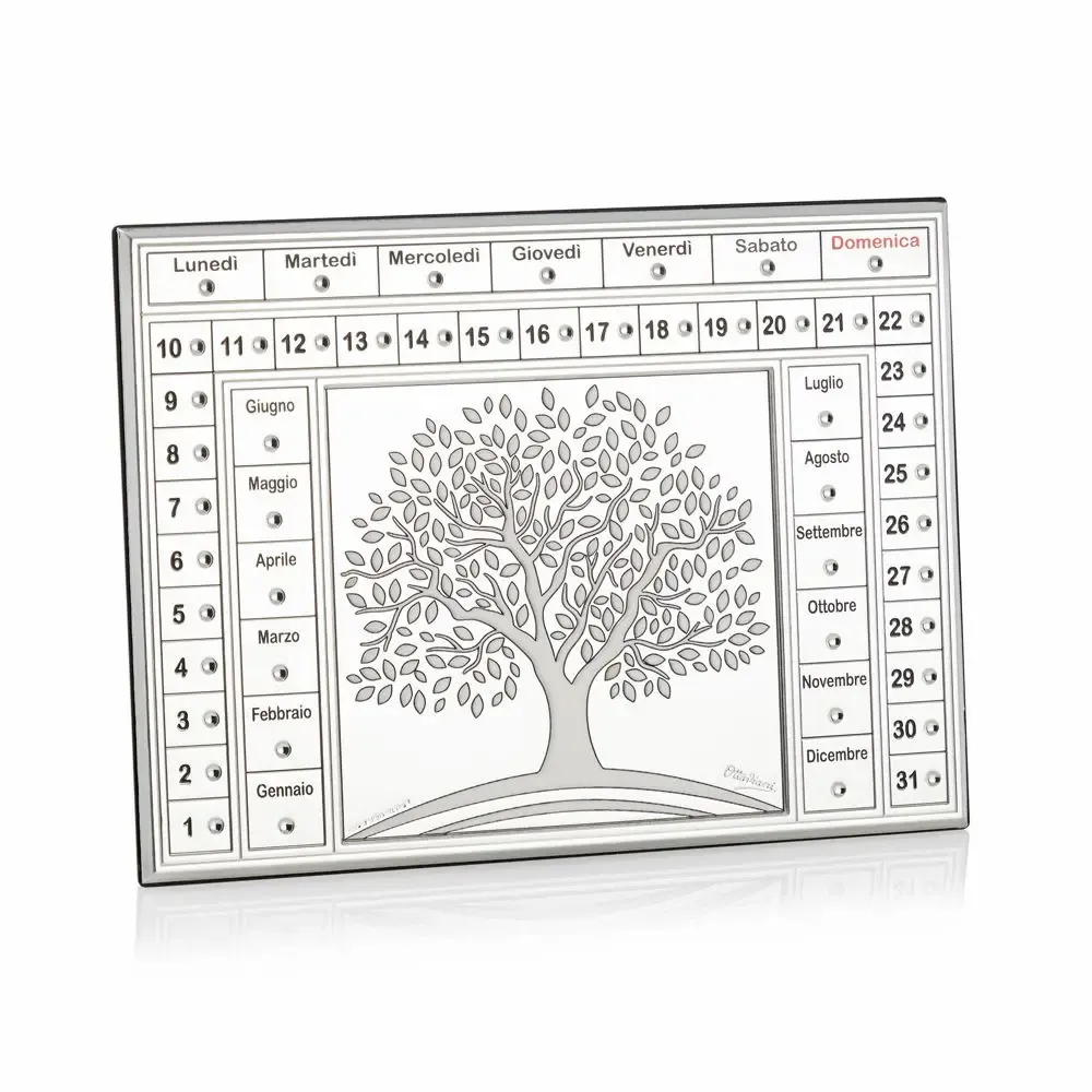 Design objects - Perpetual calendar Miro Silver "Albero della vita" - OTTAVIANI