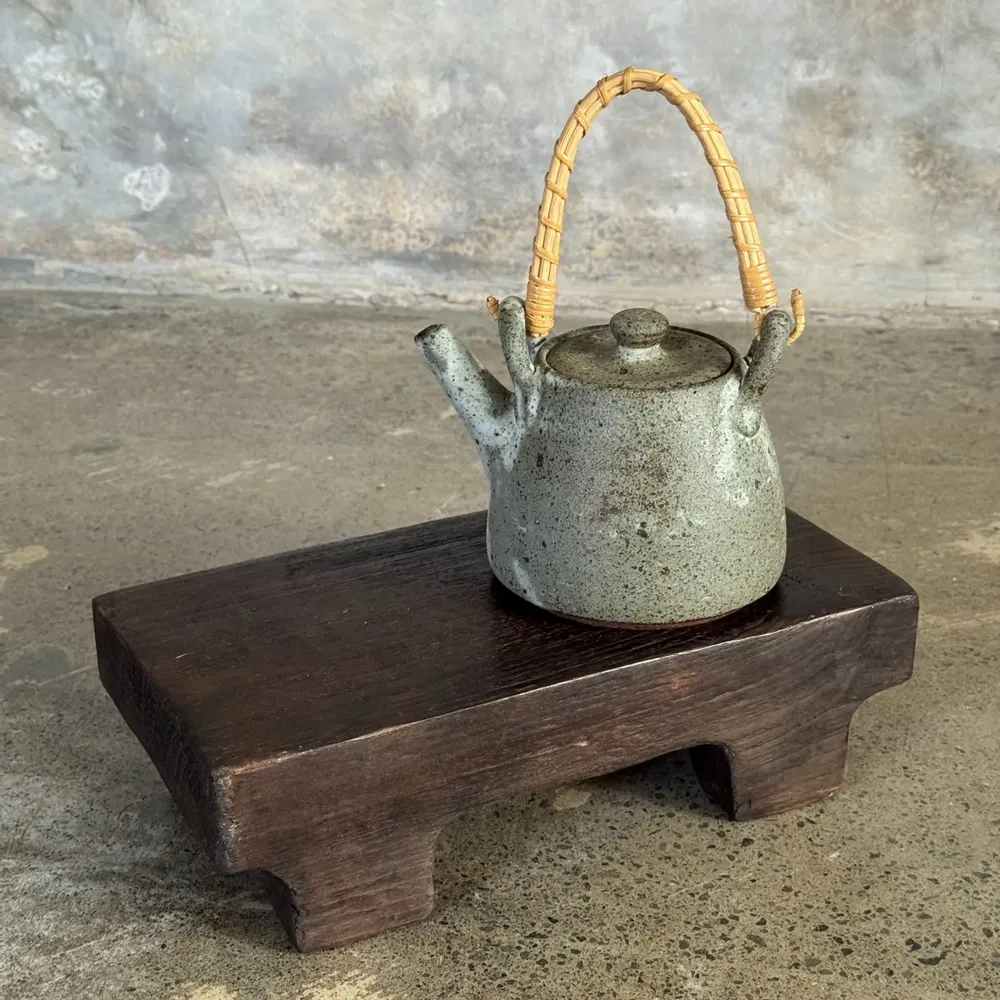 Stools - Small stool, wabi-sabi black solid teak side stool L30 l8.5 - OFFICE OBJETS