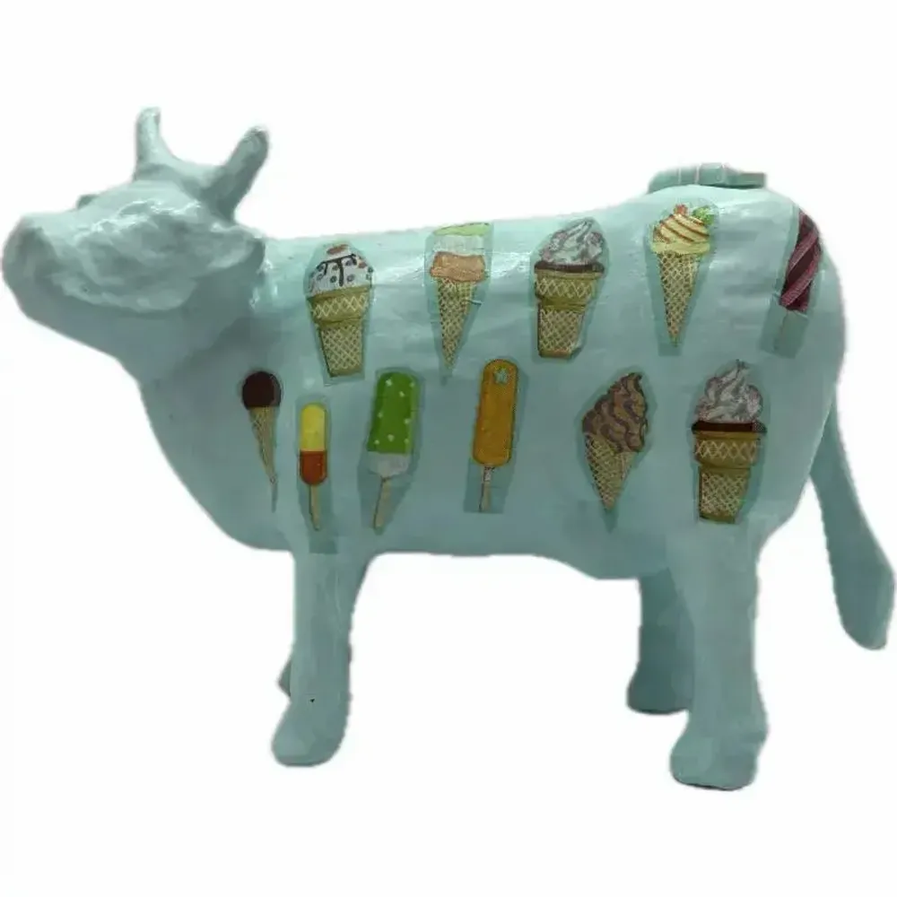Objets design - Vache décorative la COWne Glacé : figurine gourmande et humour - VACHES ET COMPAGNIE