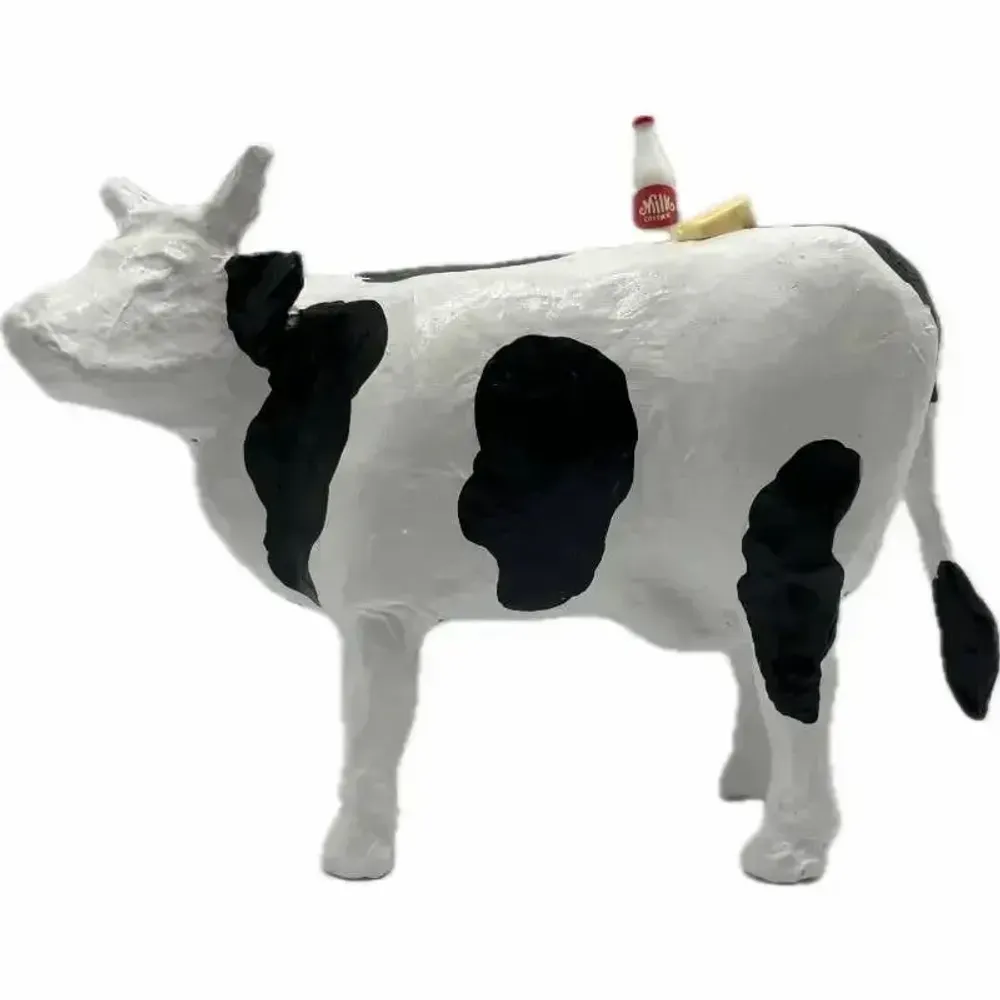 Objets design - Vache décorative la BroCOWtte : le noir-blanc artisanal - VACHES ET COMPAGNIE