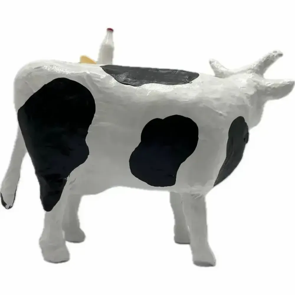 Objets design - Vache décorative la BroCOWtte : le noir-blanc artisanal - VACHES ET COMPAGNIE