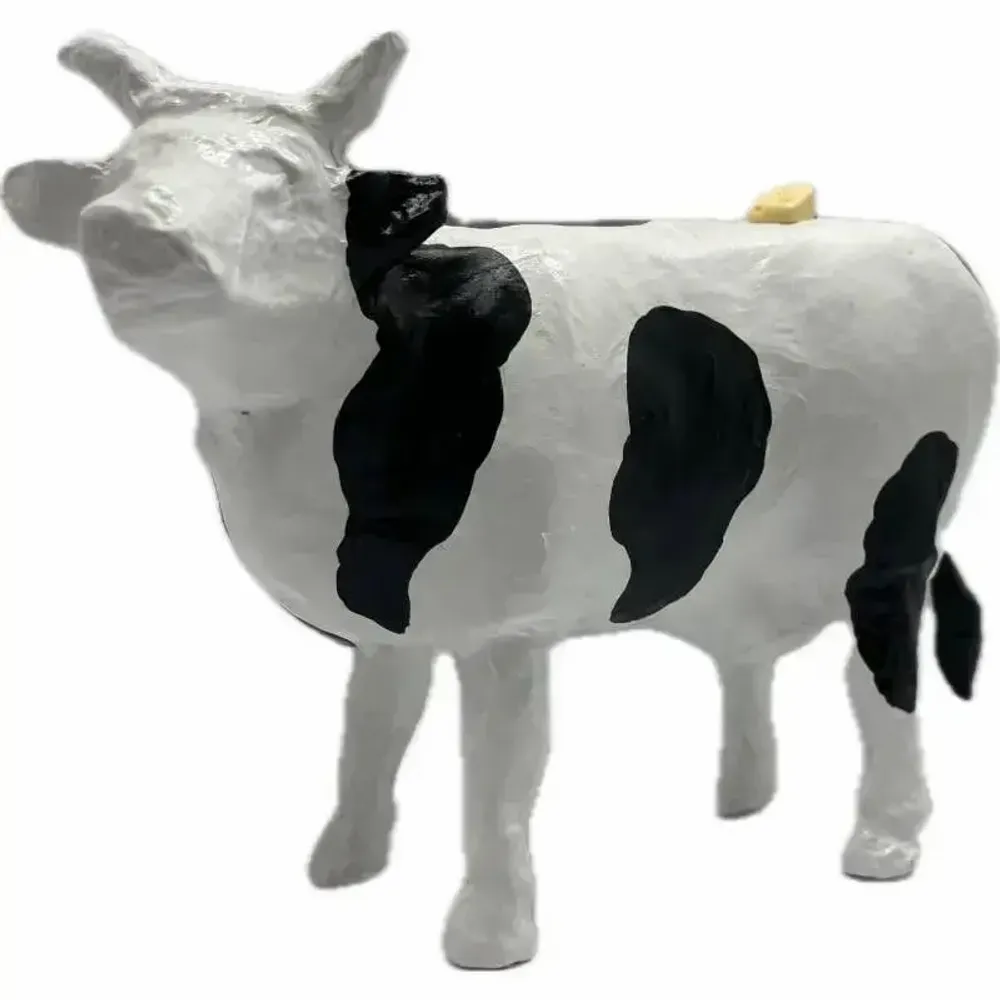 Objets design - Vache décorative la BroCOWtte : le noir-blanc artisanal - VACHES ET COMPAGNIE