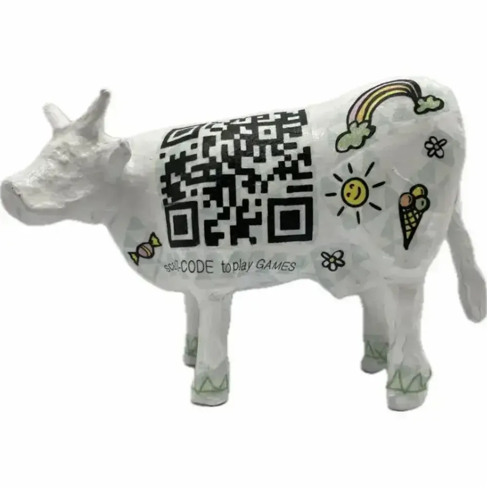 Objets design - Vache décorative la QR COWde - VACHES ET COMPAGNIE