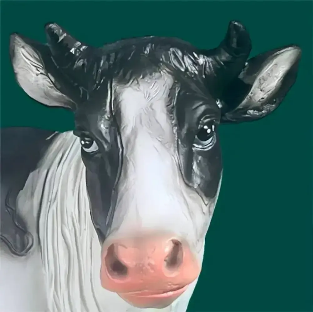 Objets design - Vache décorative noire et blanche en Résine - VACHES ET COMPAGNIE