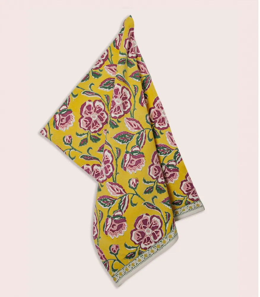 Tea towel - LONI Raspberry Kitchen Towel - JAMINI BY USHA BORA