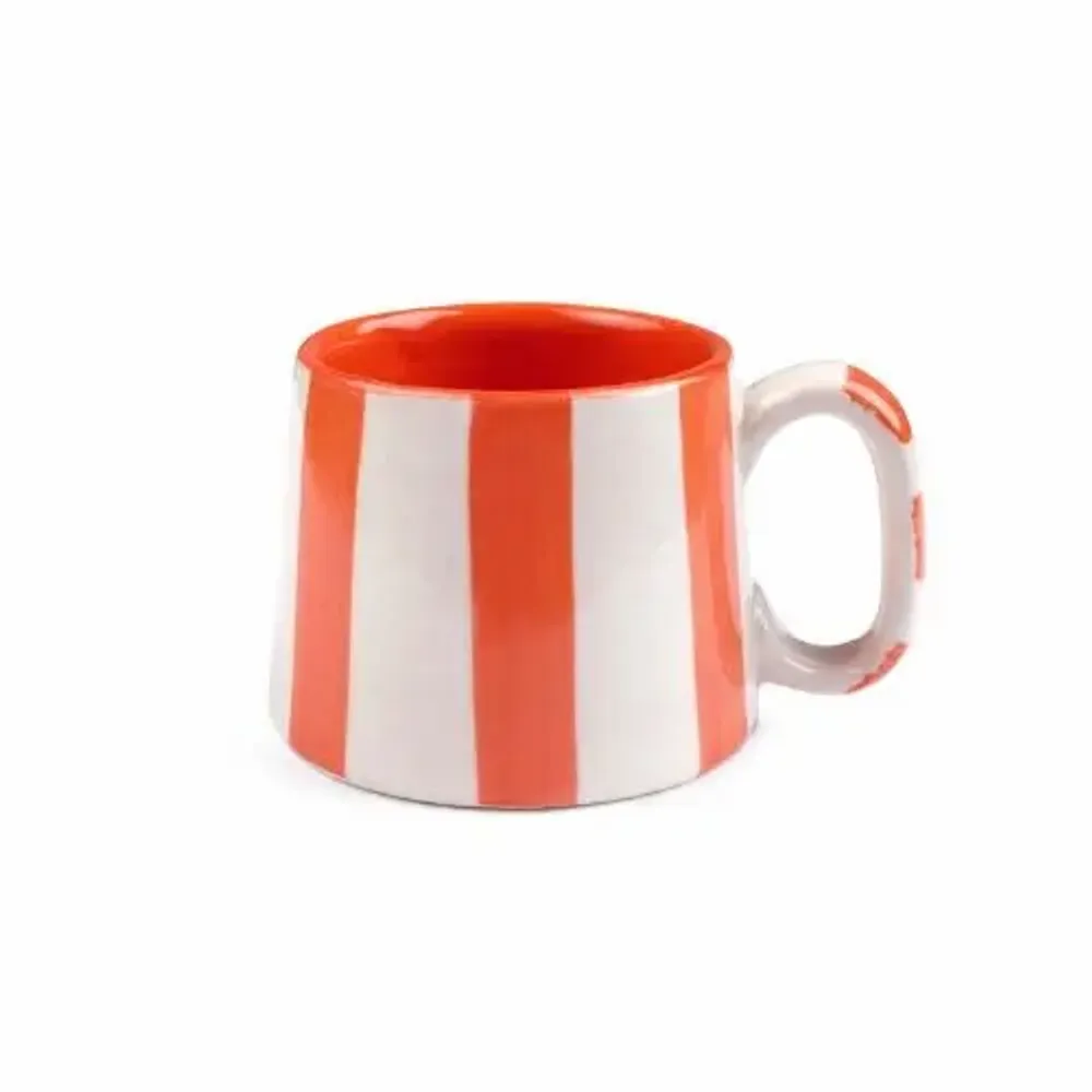 Tasses et mugs - Tasses à café à rayures en céramique - 3,6 x 2,6 pouces - CASA AMAROSA