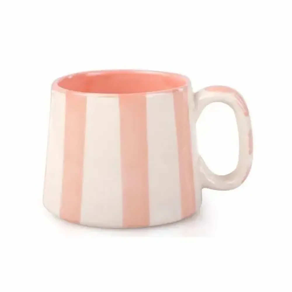 Tasses et mugs - Tasses à café à rayures en céramique - 3,6 x 2,6 pouces - CASA AMAROSA
