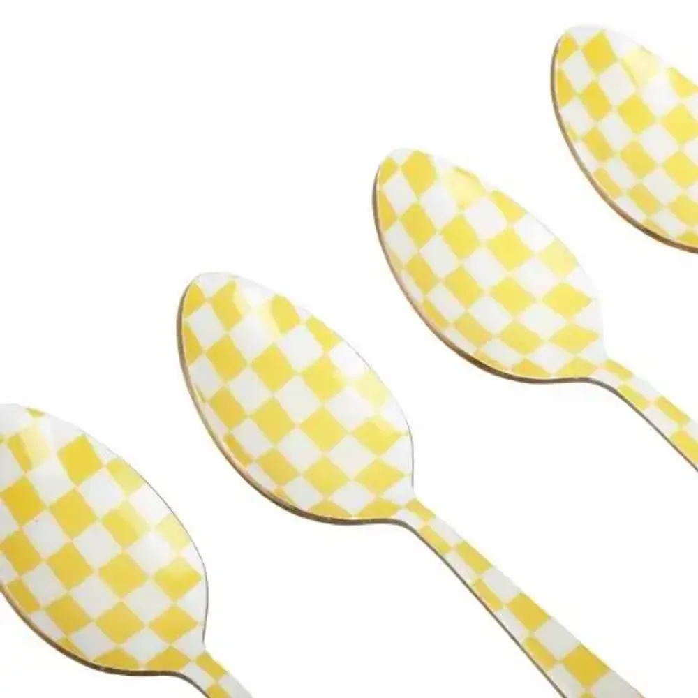 Couverts de service - Enamel Spoon Set – (Set of 4) , 5.4 x 1 Inches - CASA AMAROSA
