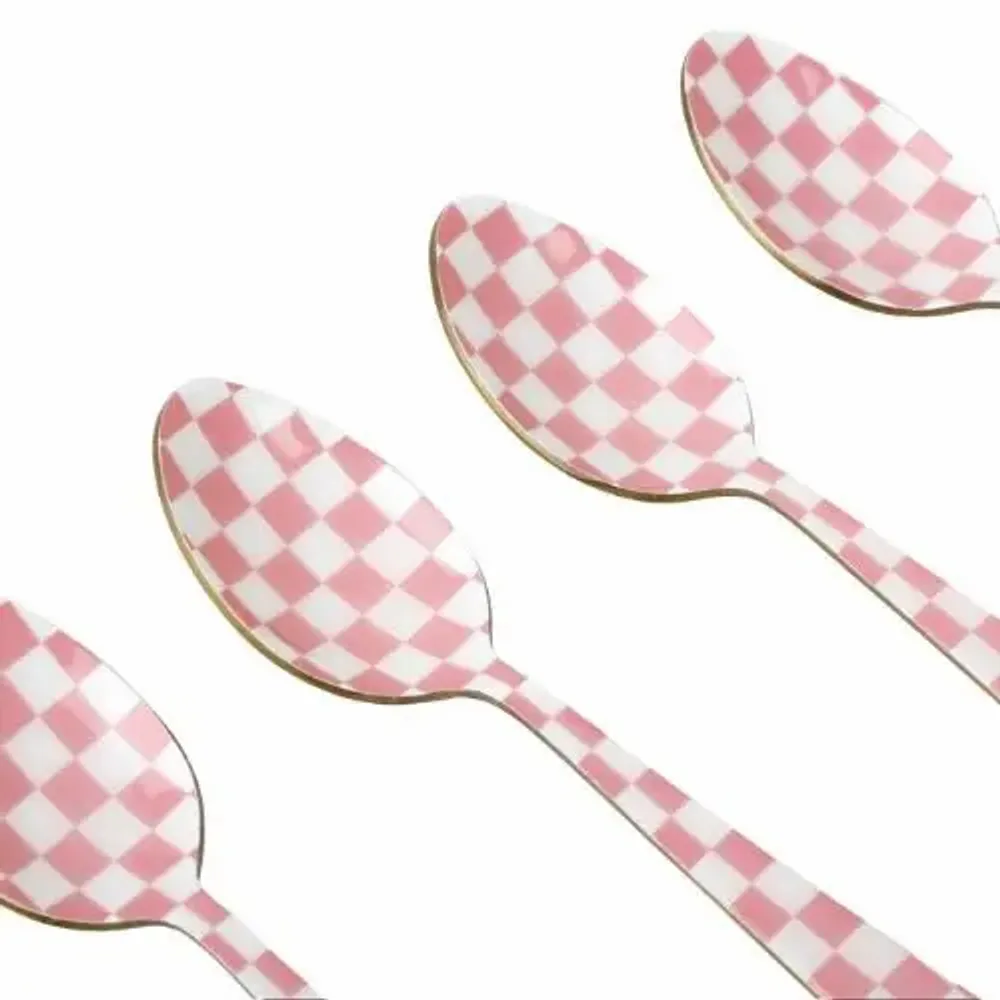 Couverts de service - Enamel Spoon Set – (Set of 4) , 5.4 x 1 Inches - CASA AMAROSA