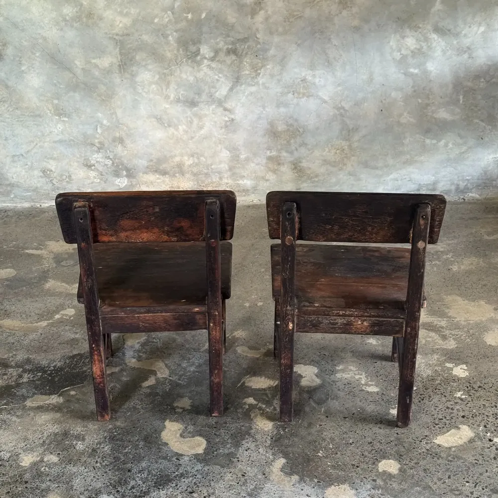 Chairs - Small antique Indonesian teak children's chair - OFFICE OBJETS