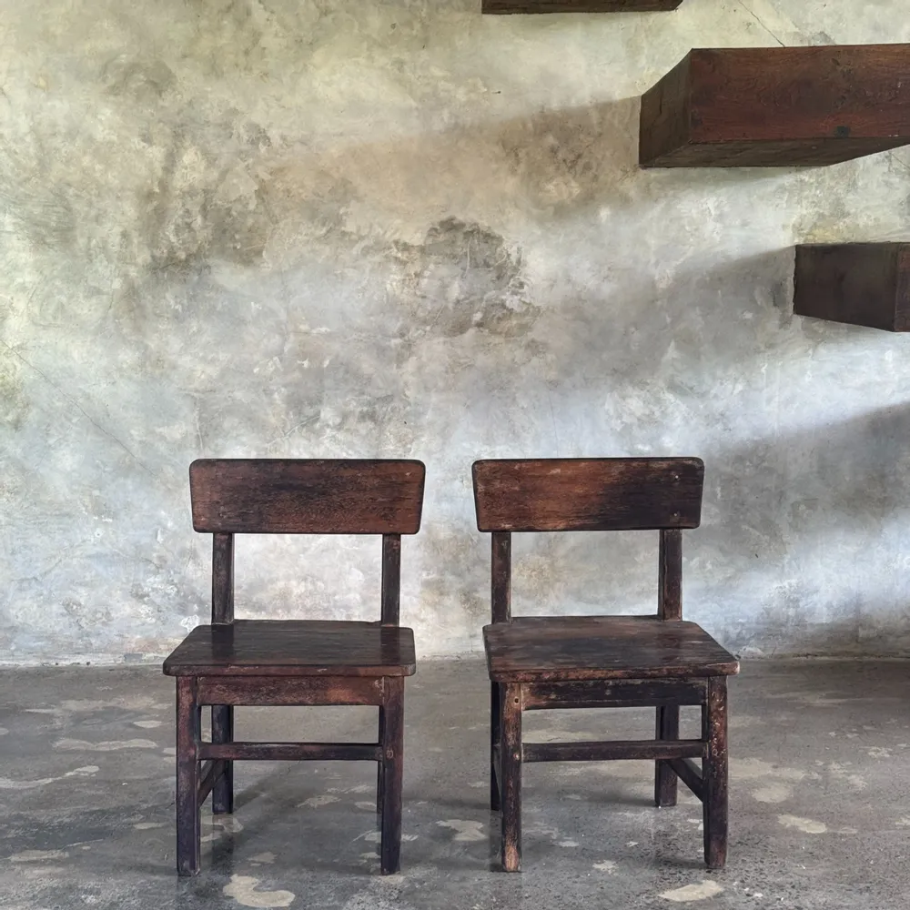 Chairs - Small antique Indonesian teak children's chair - OFFICE OBJETS