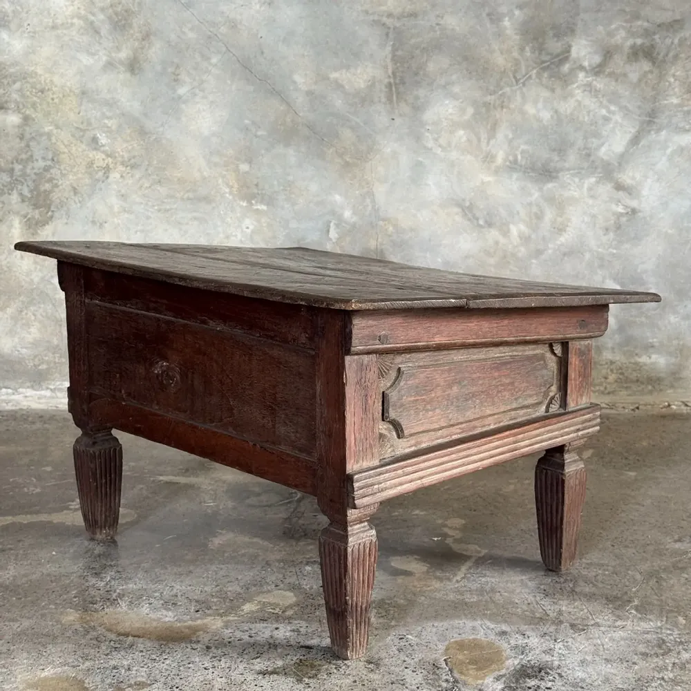 Bureaux - Petit écritoire table basse ancienne indonésienne en teck H33 40,5x55 - OFFICE OBJETS