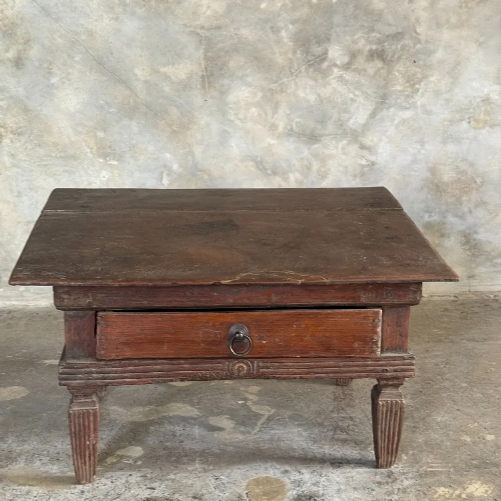 Bureaux - Petit écritoire table basse ancienne indonésienne en teck H33 40,5x55 - OFFICE OBJETS