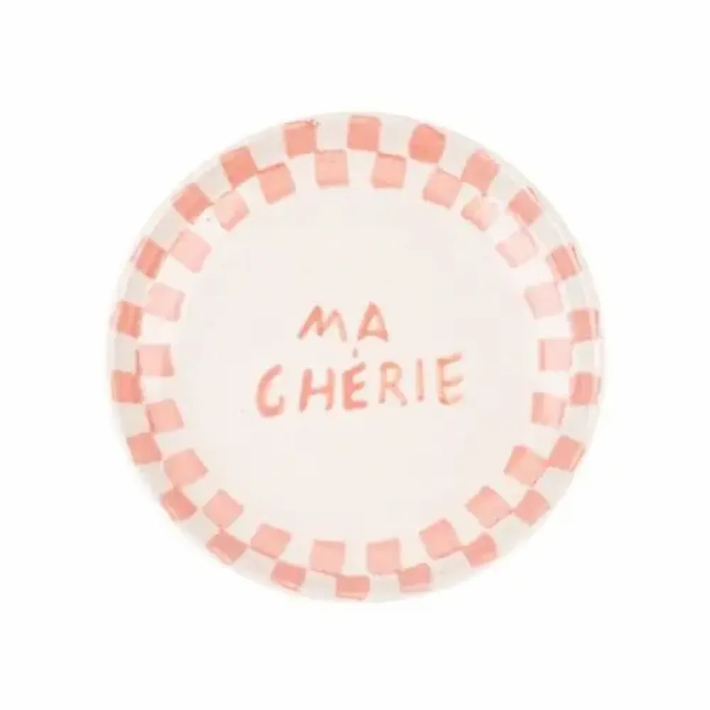 Assiettes au quotidien - Assiette à collation en céramique Ma Cherie, 7 x 7 pouces - CASA AMAROSA