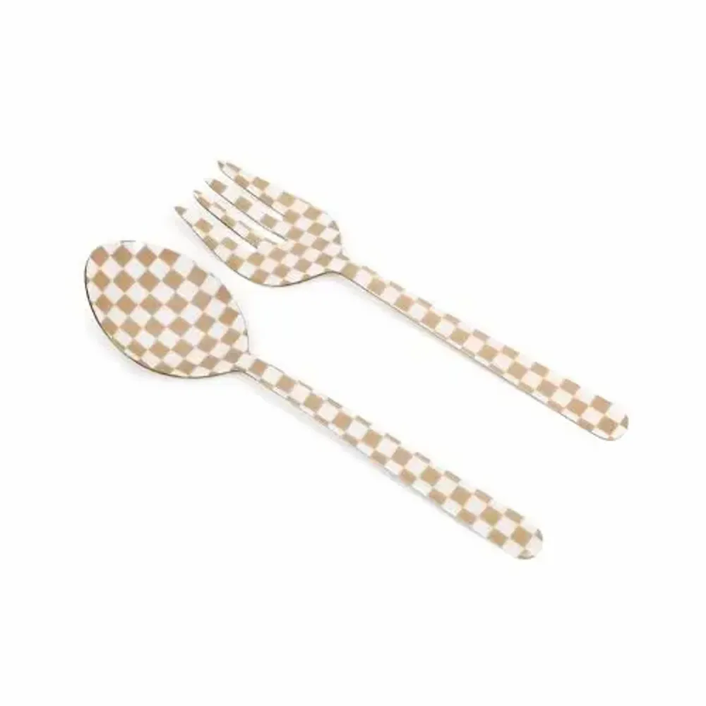 Ustensiles de cuisine - Pelle à salade en émail (ensemble de 2) - 11 x 2,5 pouces - CASA AMAROSA
