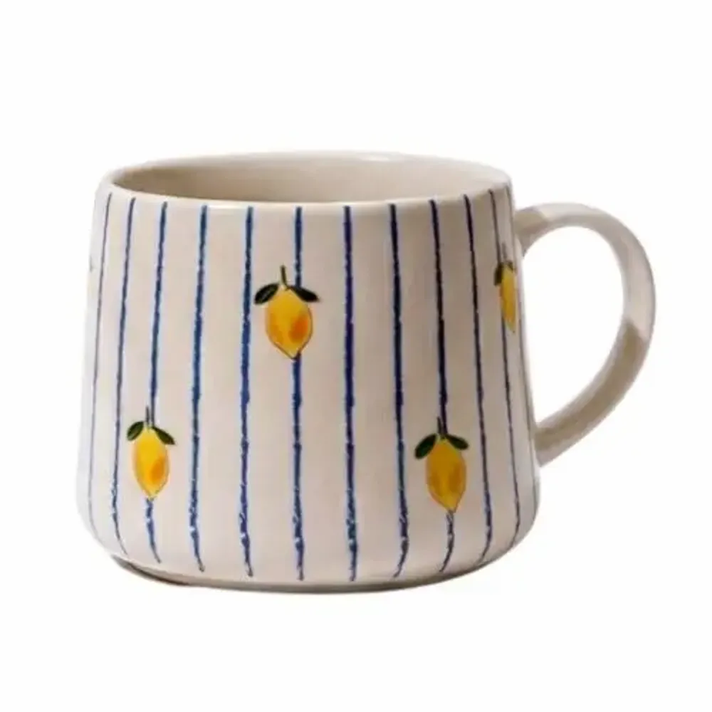 Ustensiles de cuisine - Tasse en céramique à rayures pastèque, 3,5 x 3 pouces - CASA AMAROSA