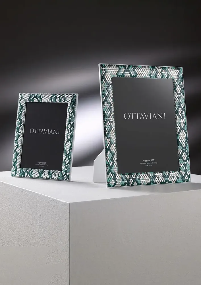 Objets design - Cadre photo Miro-argent « Python gris foncé » - OTTAVIANI