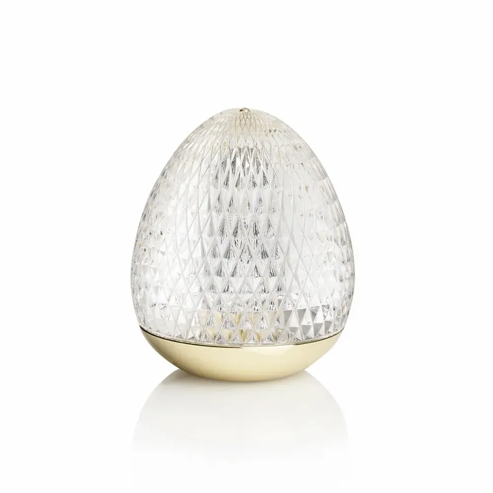 Design objects - Diamond cut acrylic lamp with ice gold base "Uovo" - OTTAVIANI