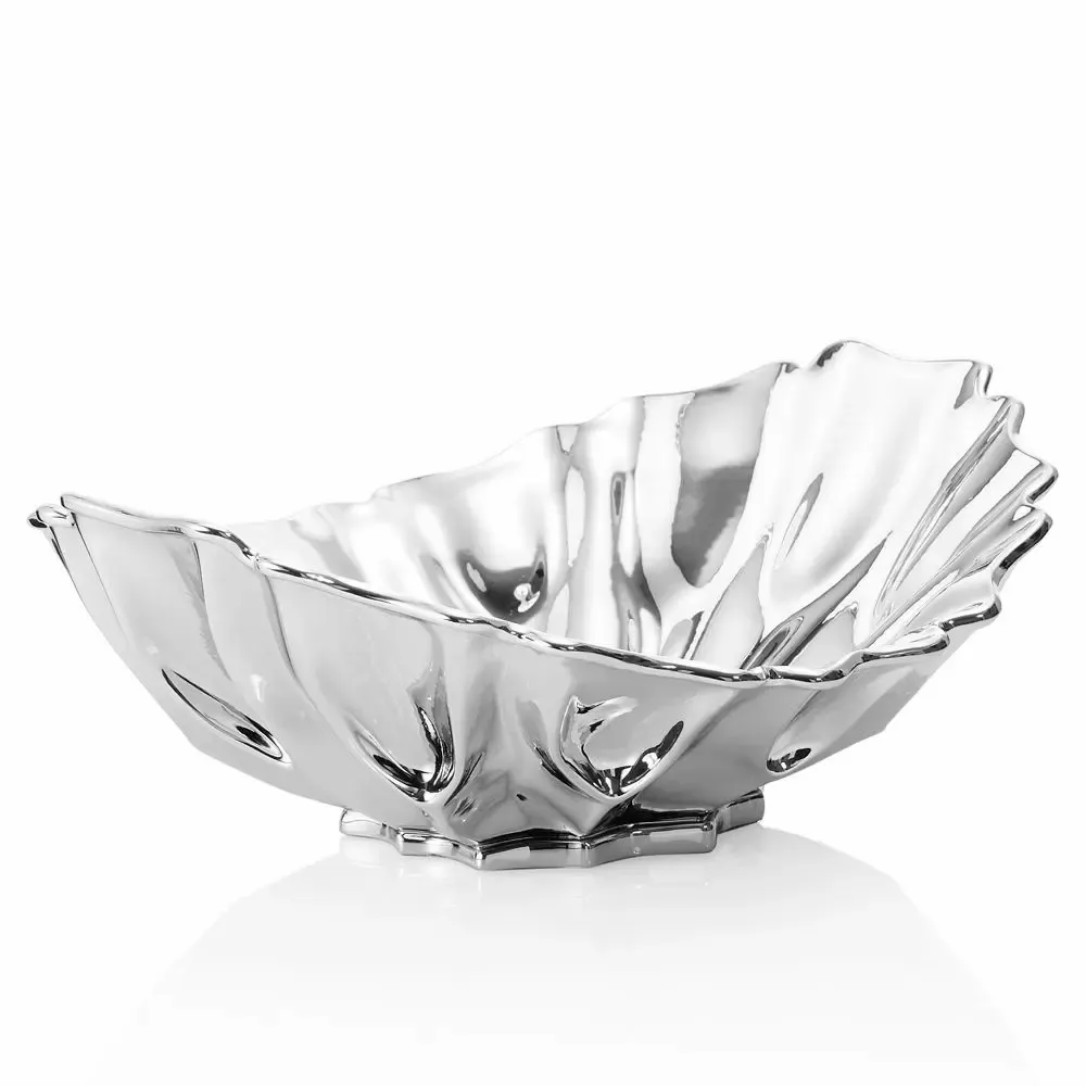 Objets design - Centre de table avec « Flora » argentée - OTTAVIANI