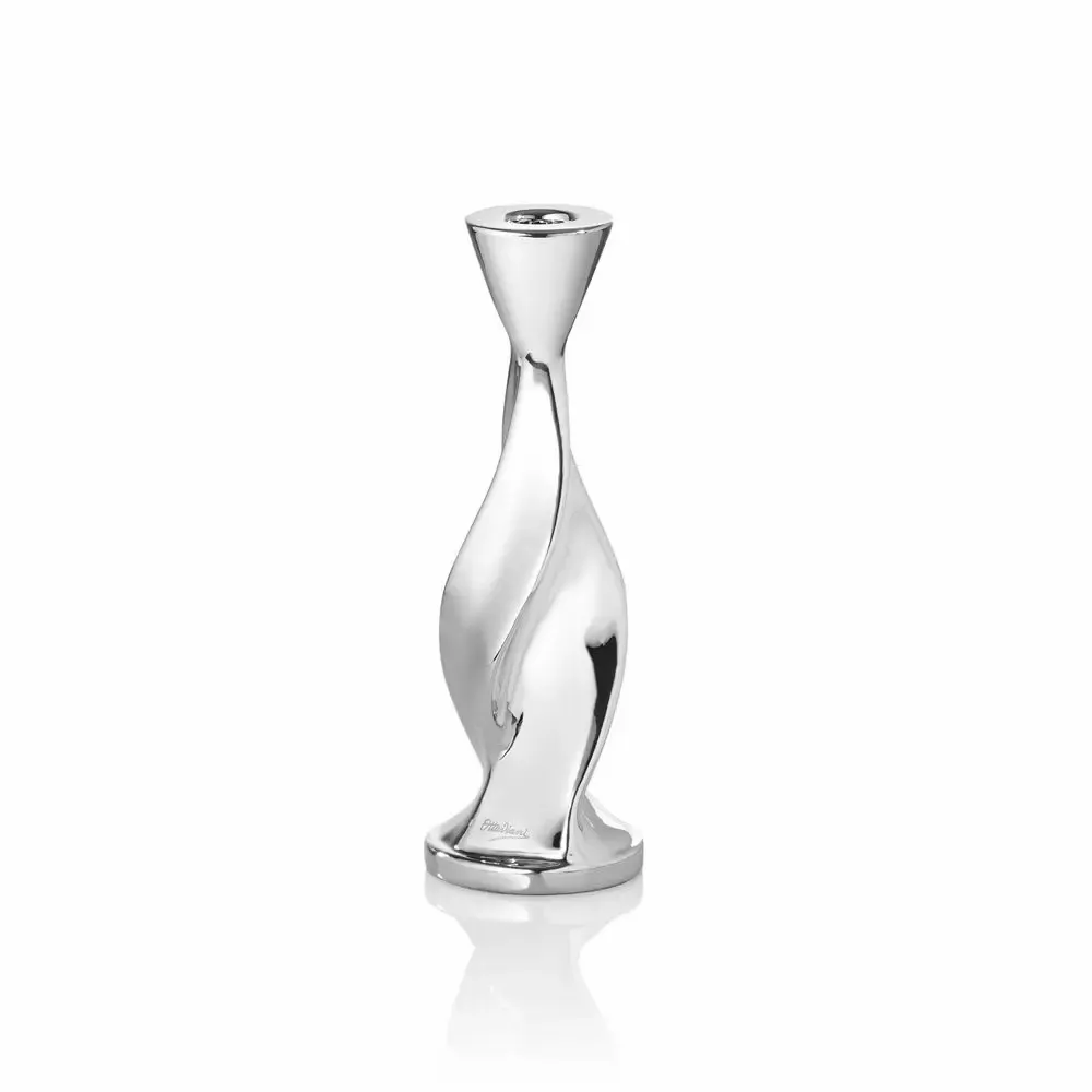 Objets design - Bougeoir avec motif floral argenté - OTTAVIANI