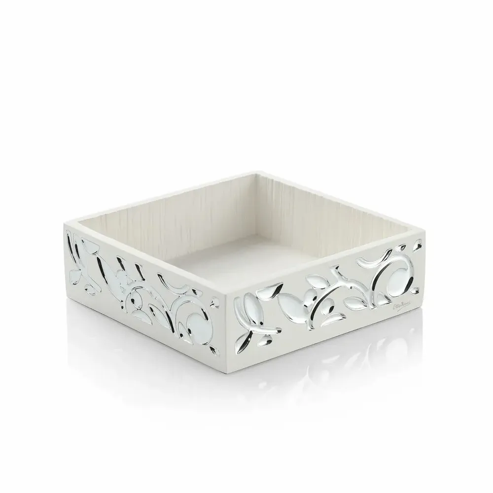 Objets design - centre de table en résine argentée - OTTAVIANI