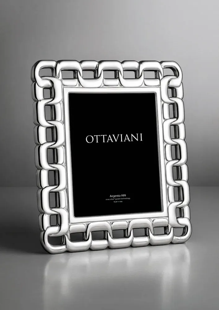 Objets design - Cadre photo Miro Silver "Maglia or" - OTTAVIANI