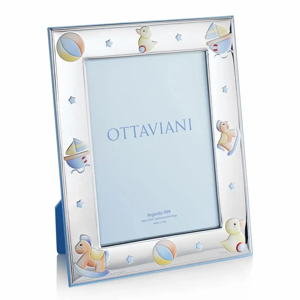 Objets design - Cadre photo bébé miro-argent « Jouets » - OTTAVIANI
