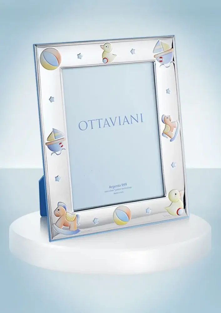 Objets design - Cadre photo bébé miro-argent « Jouets » - OTTAVIANI